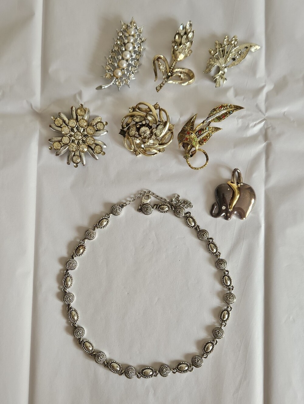 Vintage Costume Jewelry Lot 8pc Signed Coro Germany Faux Pearl Craft As-Is.